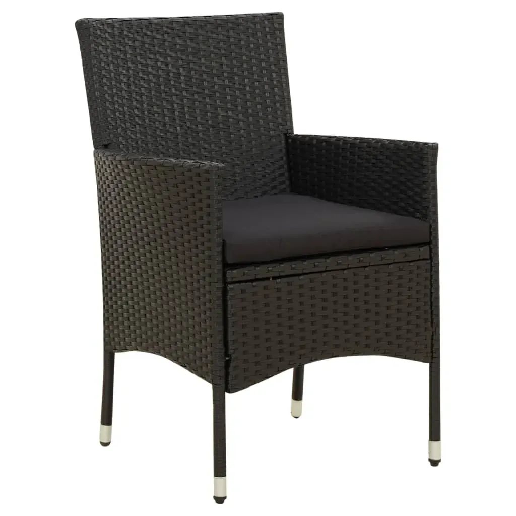 Outdoor Dining Set Poly Rattan Black Price