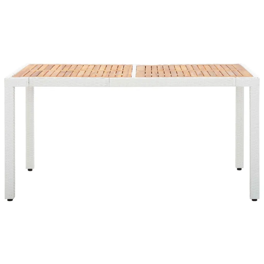 Outdoor Dining Set Poly Rattan White Price