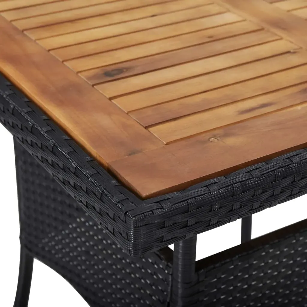 Outdoor Dining Table Poly Rattan and Solid Acacia Wood Price