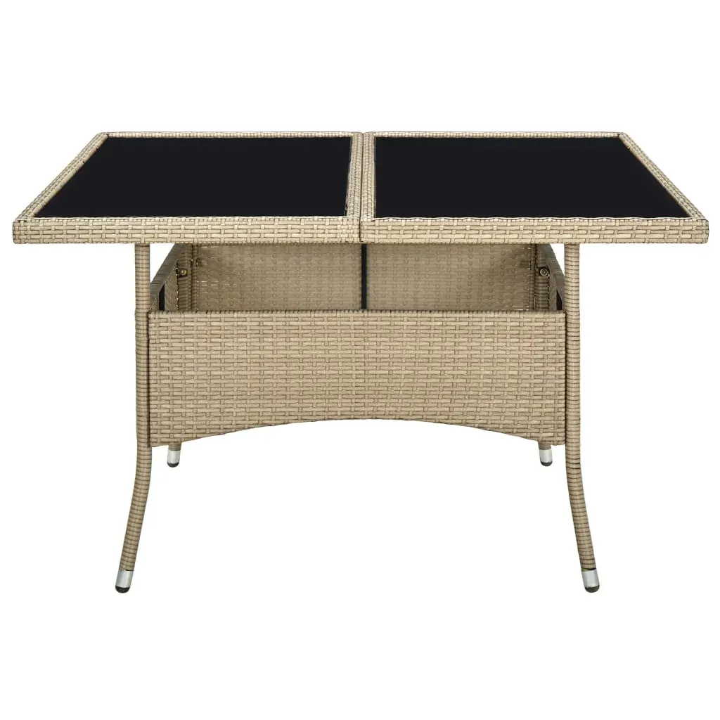 Outdoor Dining Table Poly Rattan and Solid Acacia Wood Price