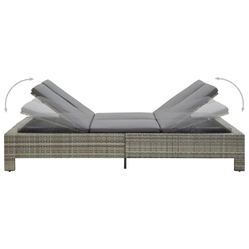2-Person Sunbed with Cushion Poly Rattan Price