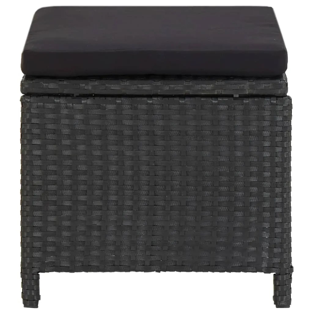 Garden Stools 2 pcs with Cushions Poly Rattan Price