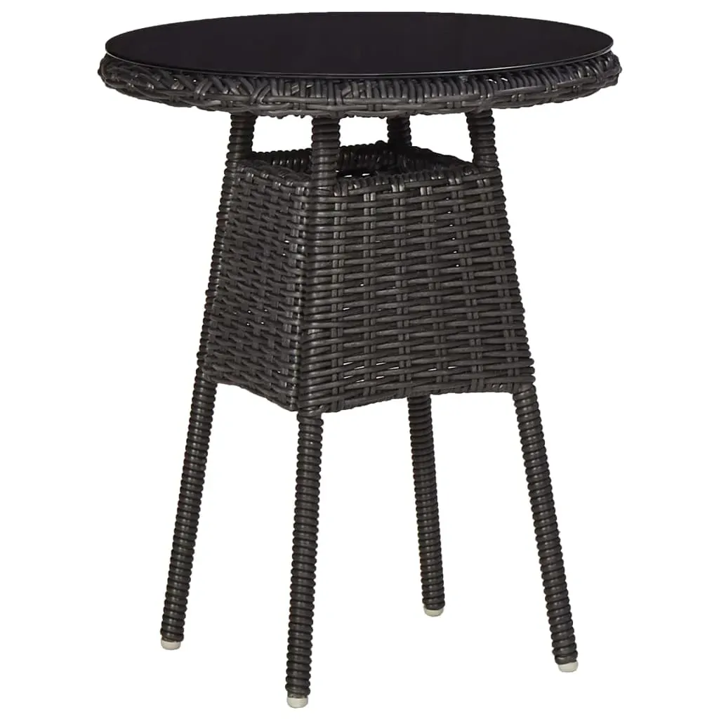 3 Piece Garden Bistro Set with Cushions Poly Rattan Black Price