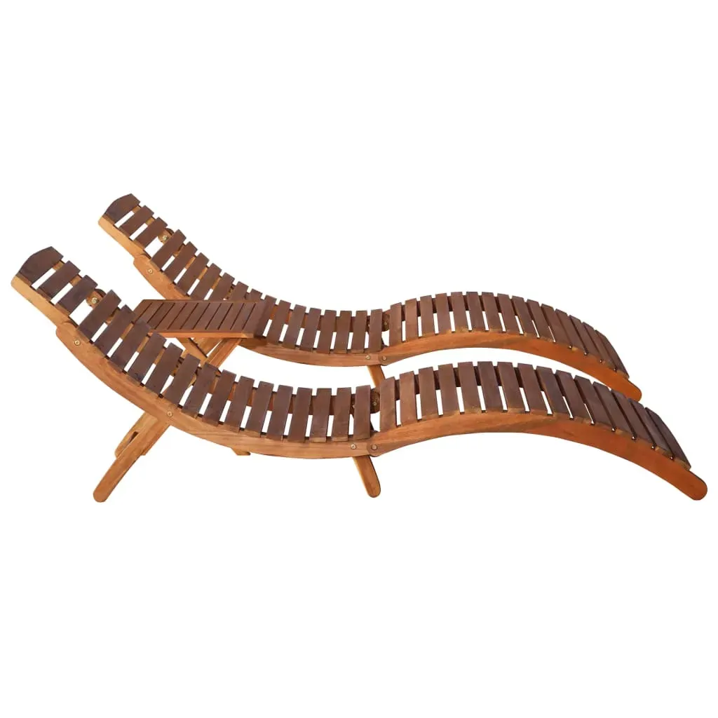 Sun Lounger Solid Acacia Wood Brown Price