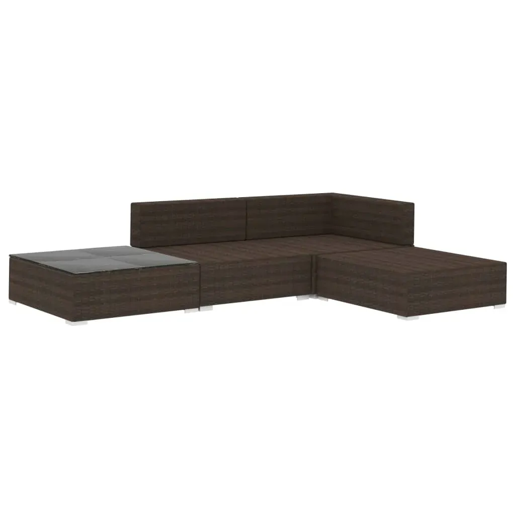 4 Piece Garden Lounge Set with Cushions Poly Rattan Price