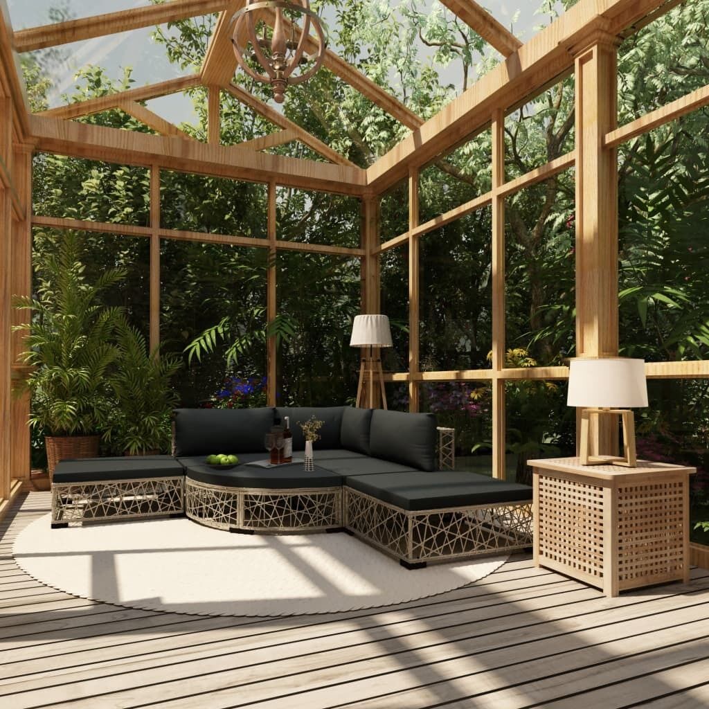 Garden Lounge Set with Cushions Poly Rattan Price