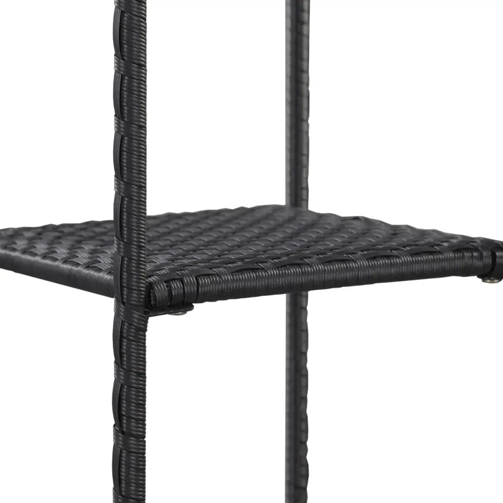Storage Shelf Black Poly Rattan Price