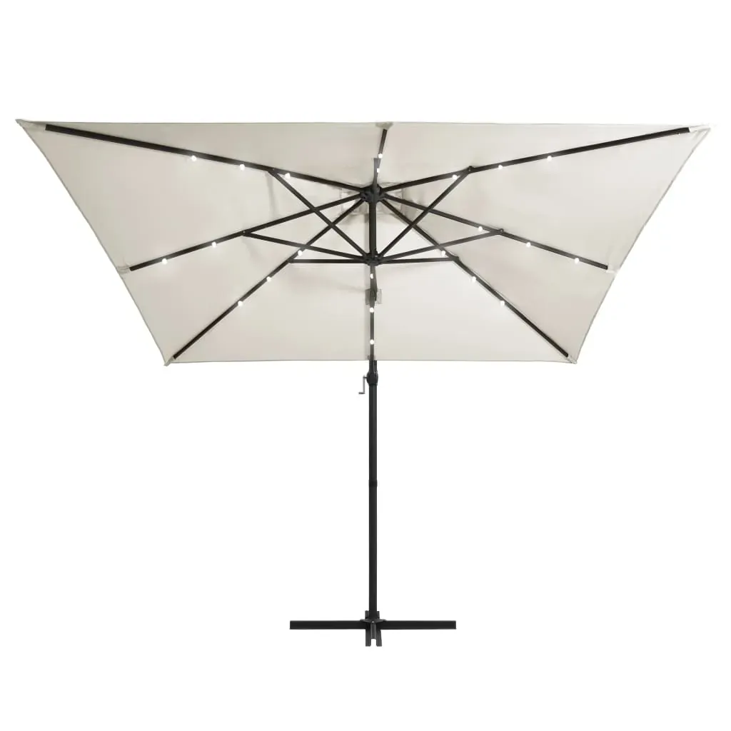 Cantilever Umbrella with LED lights and Steel Pole 250x250 cm Price
