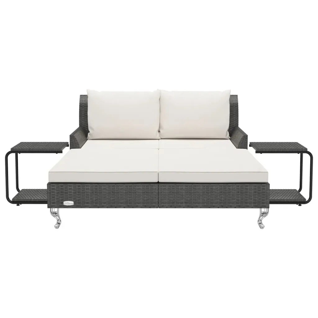 2-Person Garden Sun Bed with Cushions Poly Rattan Price