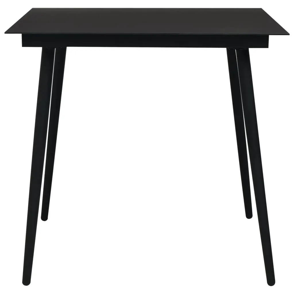 Outdoor Dining Set Cotton Rope and Steel Black Price