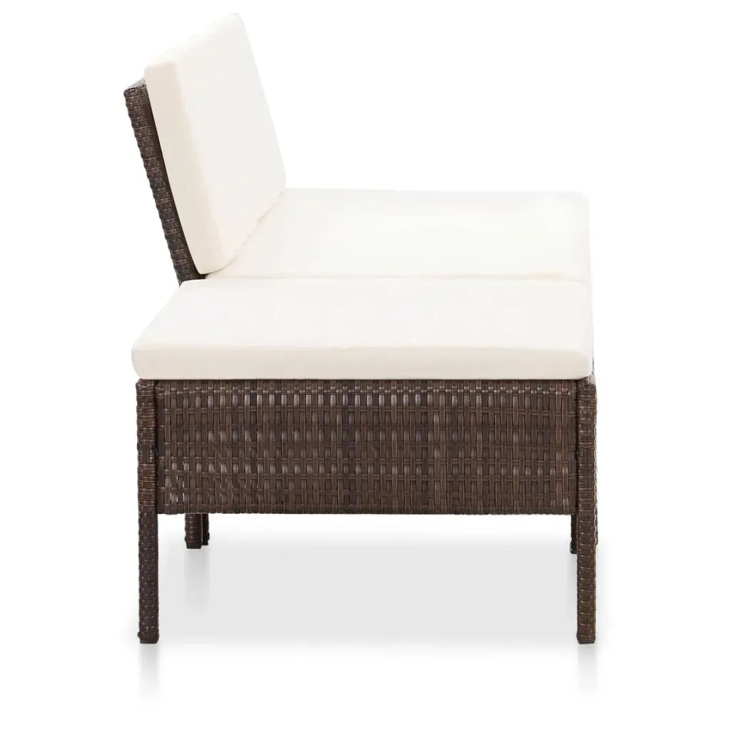 3 Piece Garden Lounge Set with Cushions Poly Rattan Price