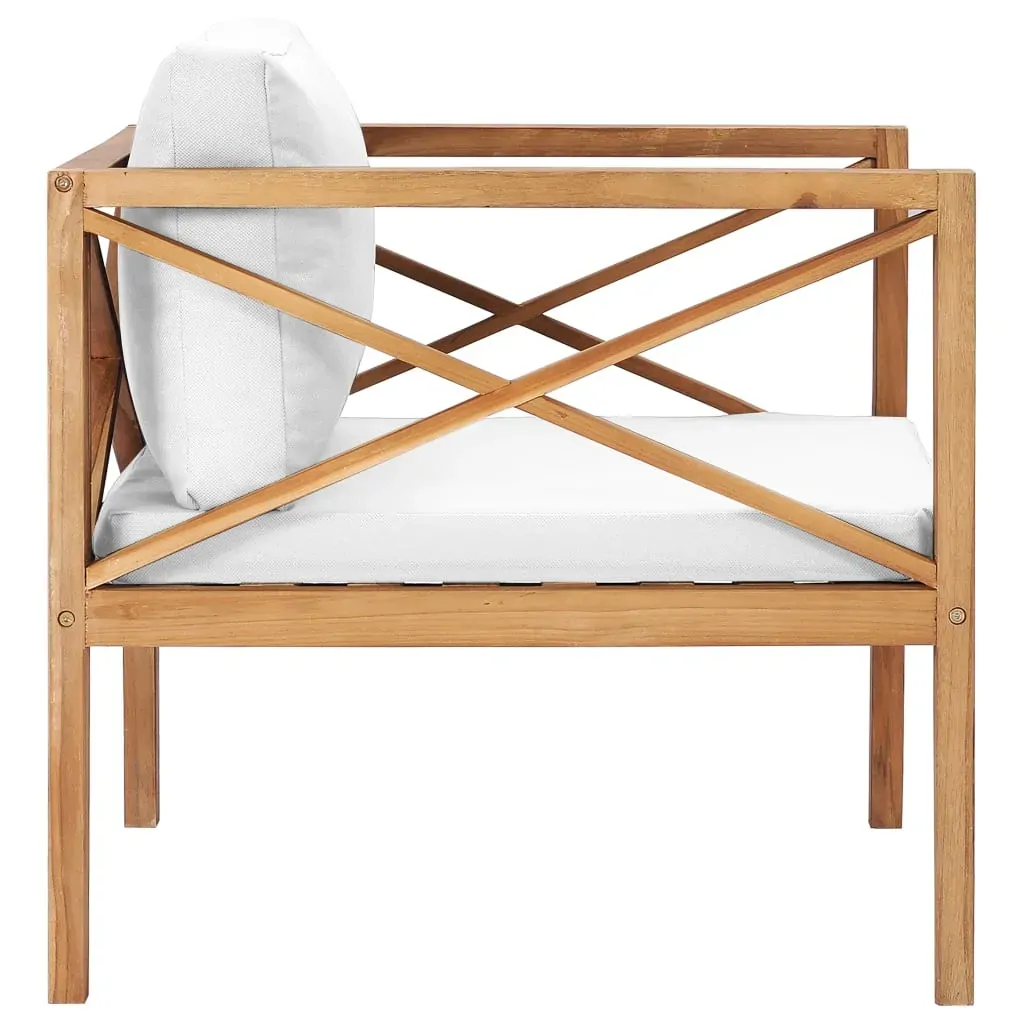 Garden Chair with Cushions Solid Teak Wood Price