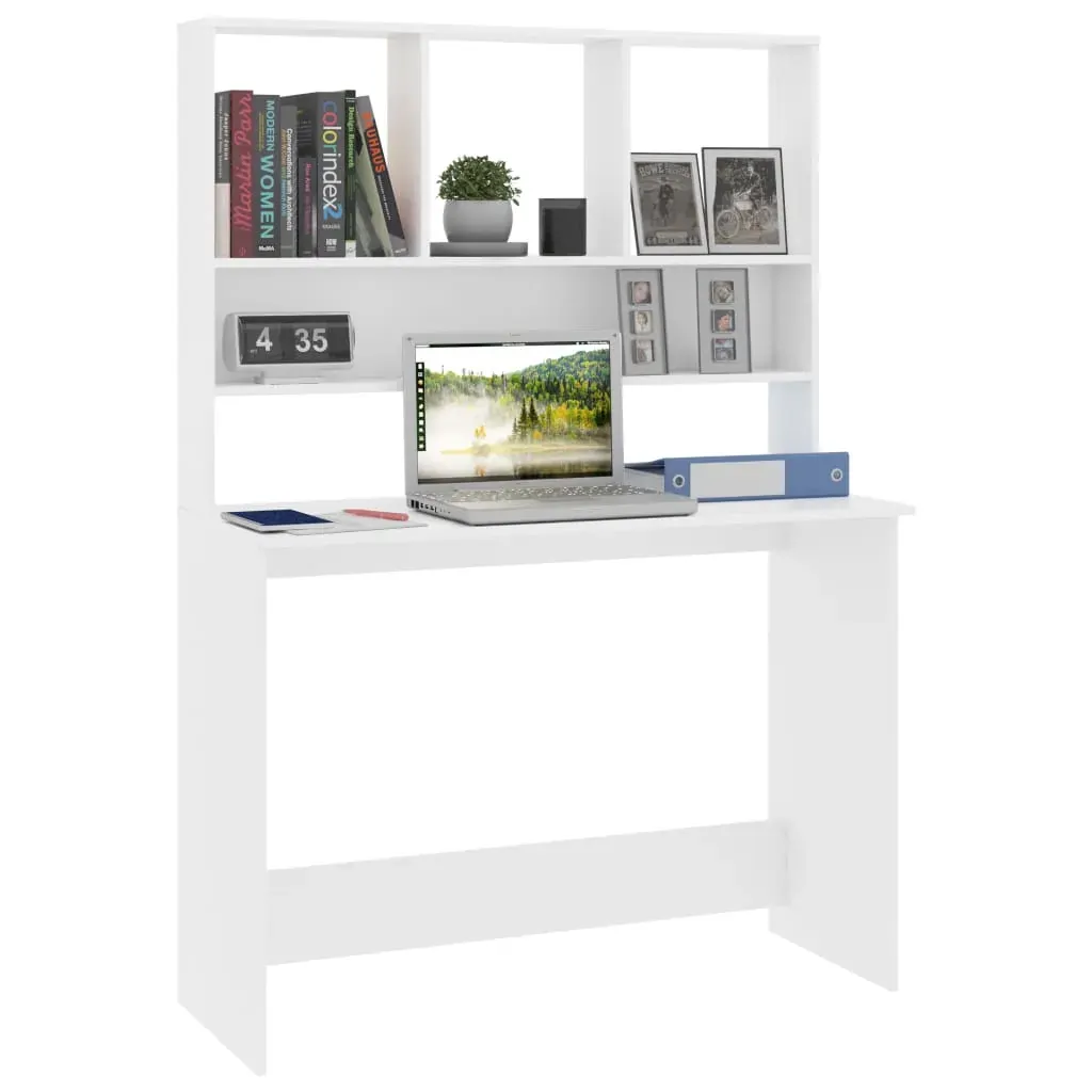 Desk with Shelves 110x45x157 cm Engineered Wood Price