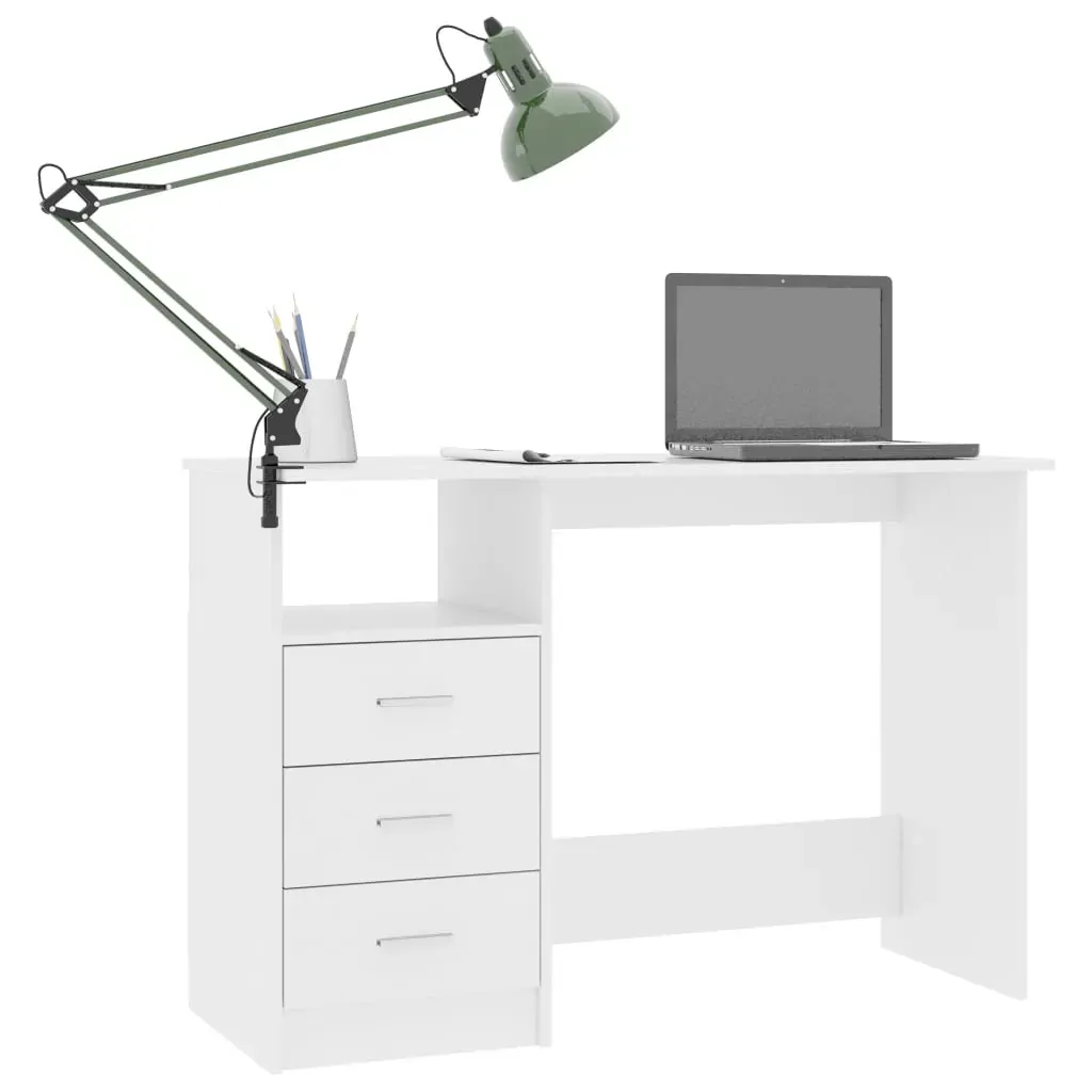 Desk with Drawers 110x50x76 cm Engineered Wood Price