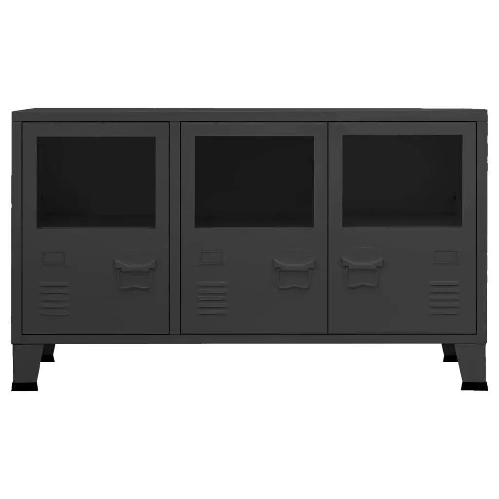 Industrial Sideboard 105x35x62 cm Metal and Glass Price