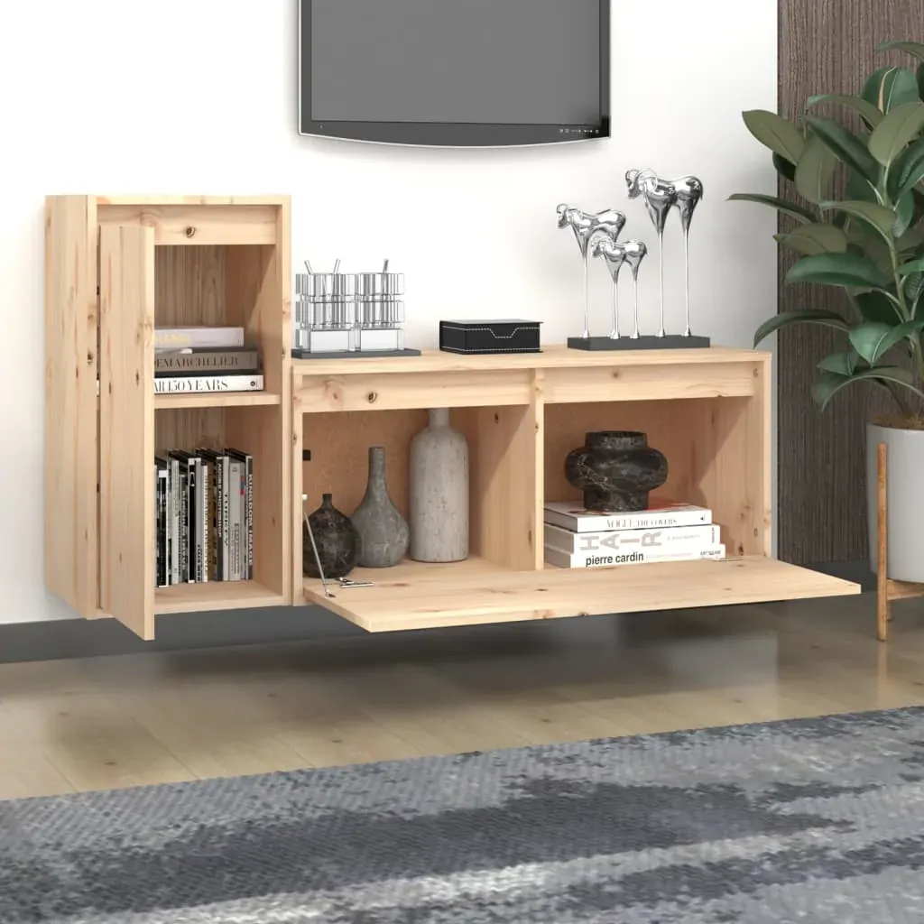 Delavan TV Cabinets 2 pcs Solid Wood Pine Price