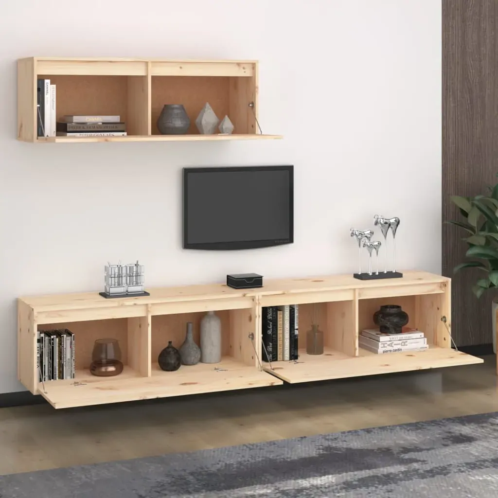 Grafton TV Cabinets 3 pcs Solid Wood Pine Price