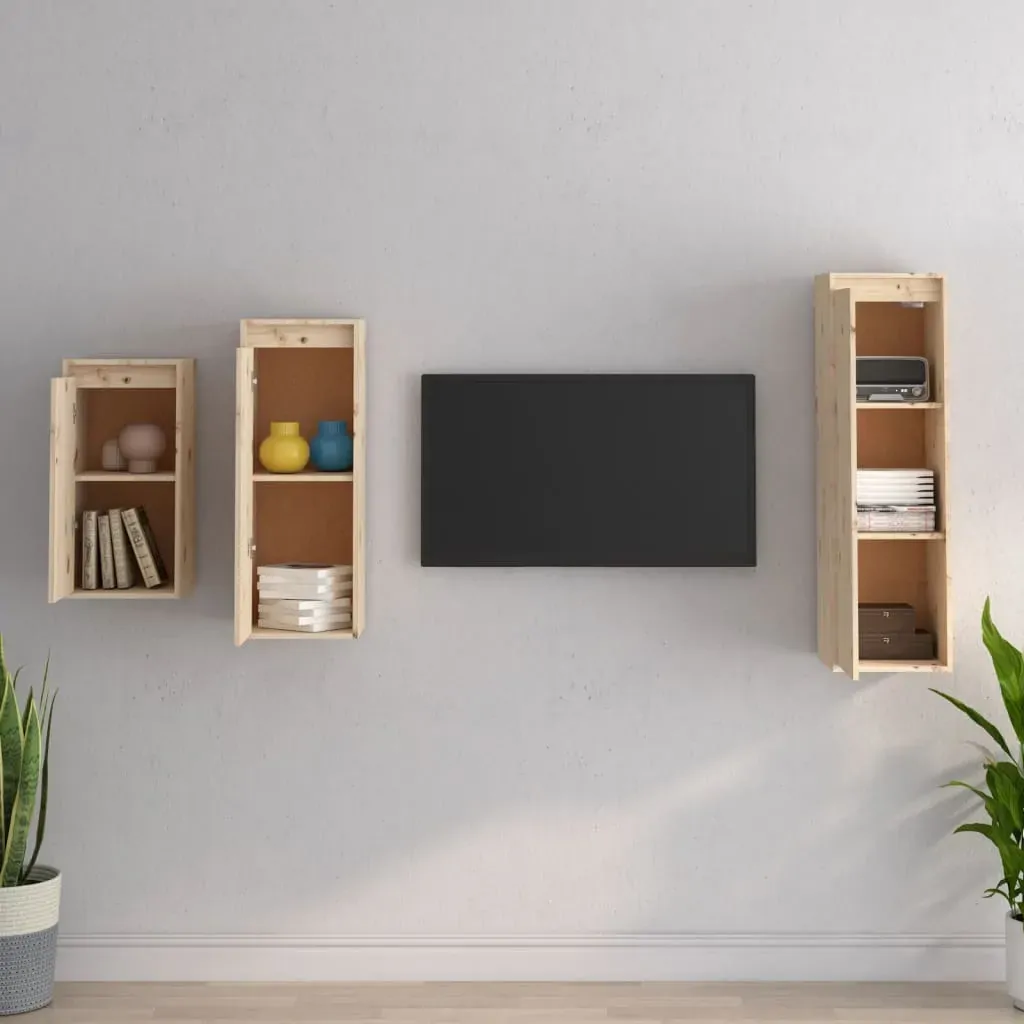 Champlin TV Cabinets 3 pcs Solid Wood Pine Price