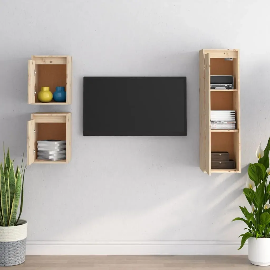 Haysville TV Cabinets 3 pcs Solid Wood Pine Price