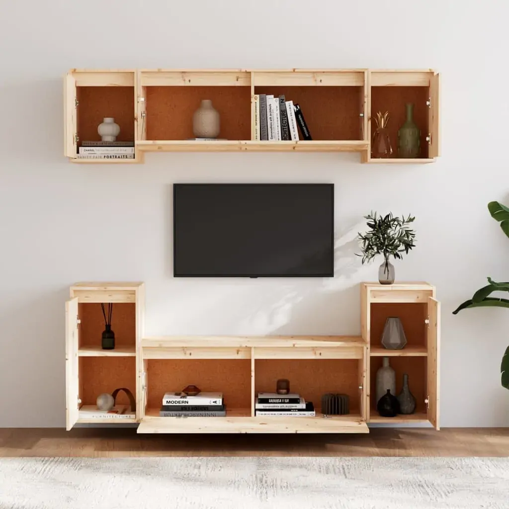 Healdsburg TV Cabinets 6 pcs Solid Wood Pine Price