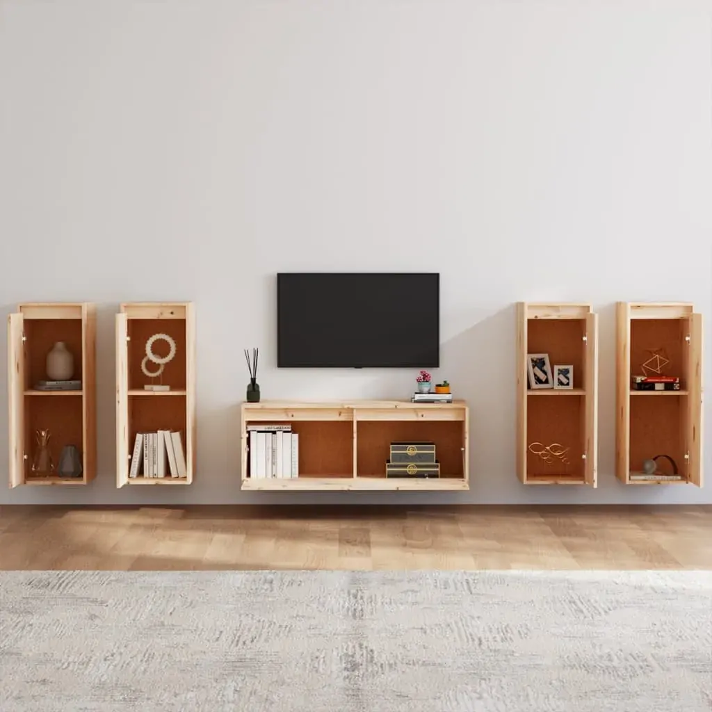 Carver TV Cabinets 5 pcs Solid Wood Pine Price