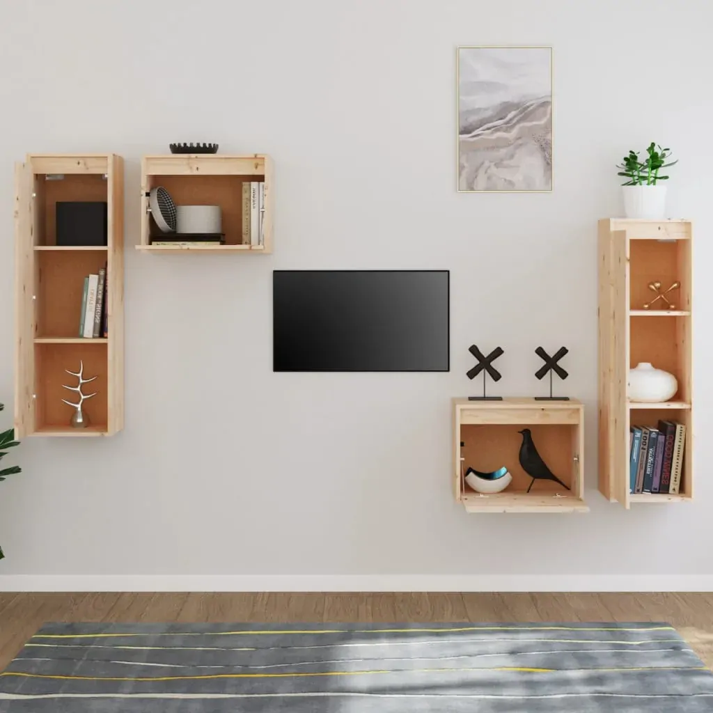 Airdrie TV Cabinets 4 pcs Solid Wood Pine Price