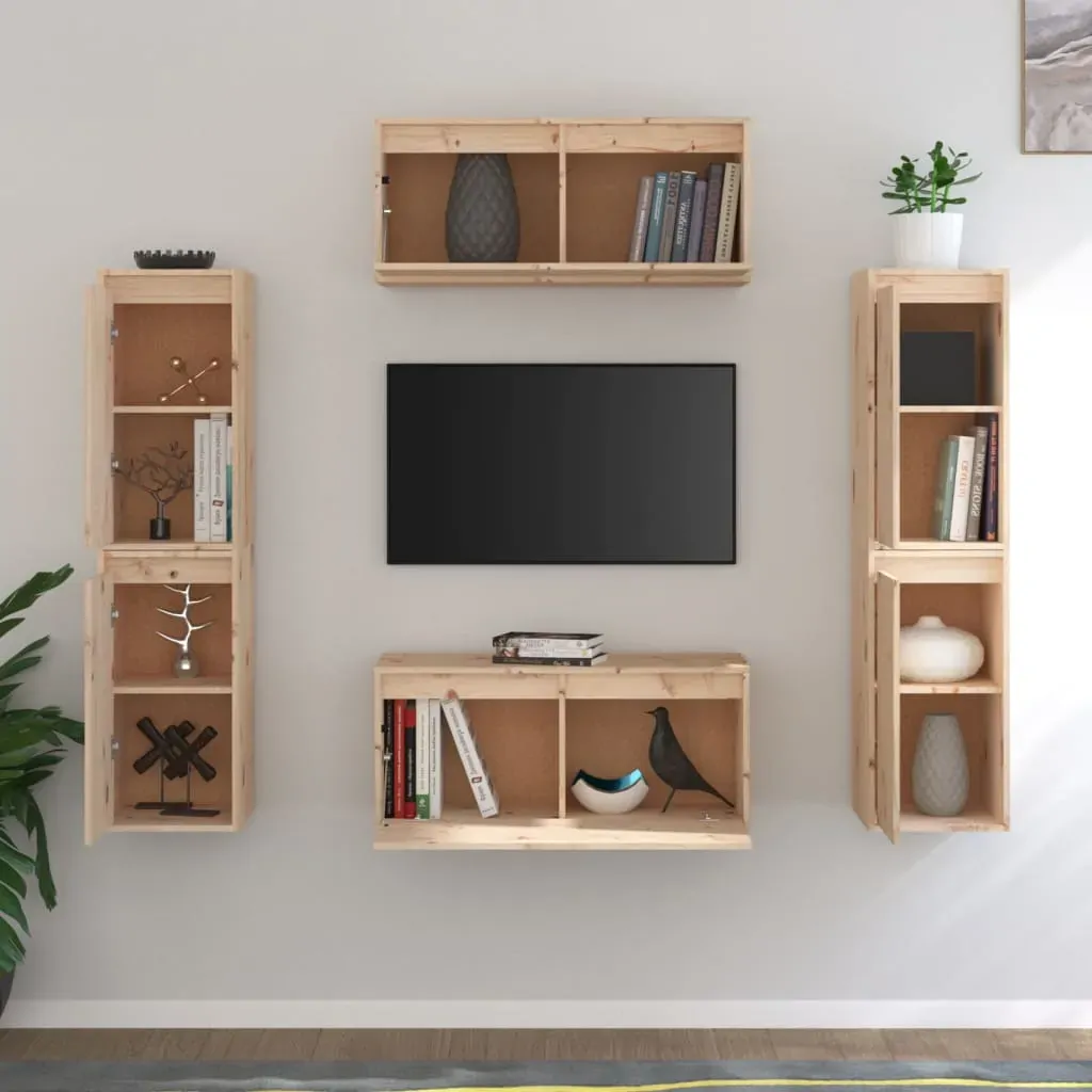 Buckie TV Cabinets 6 pcs Solid Wood Pine Price