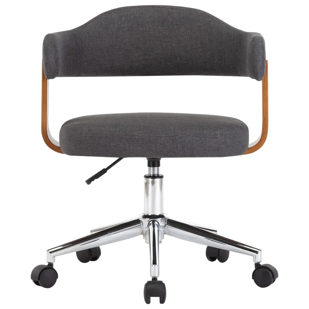 Swivel Dining Chair Grey Bent Wood and Fabric Price