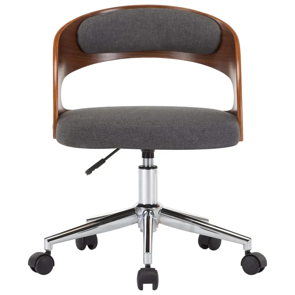 Swivel Dining Chair Grey Bent Wood and Fabric Price