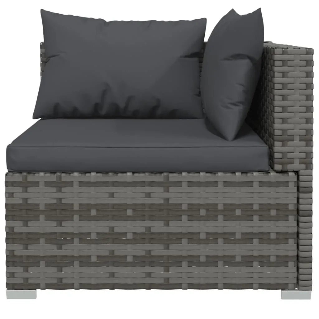 Garden Lounge Set with Cushions Poly Rattan Grey Price