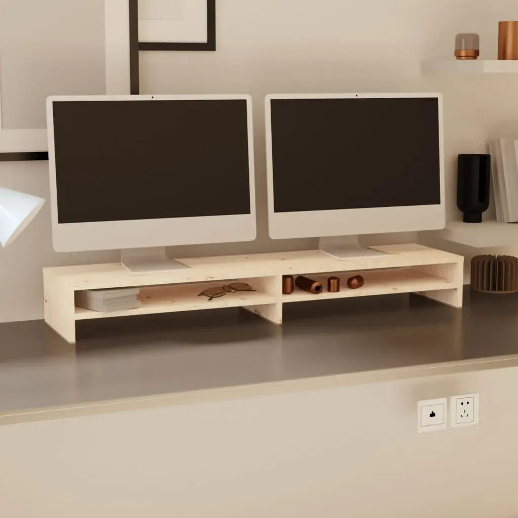 Whittlesey Monitor Stand 100x24x13 cm Solid Wood Pine Price