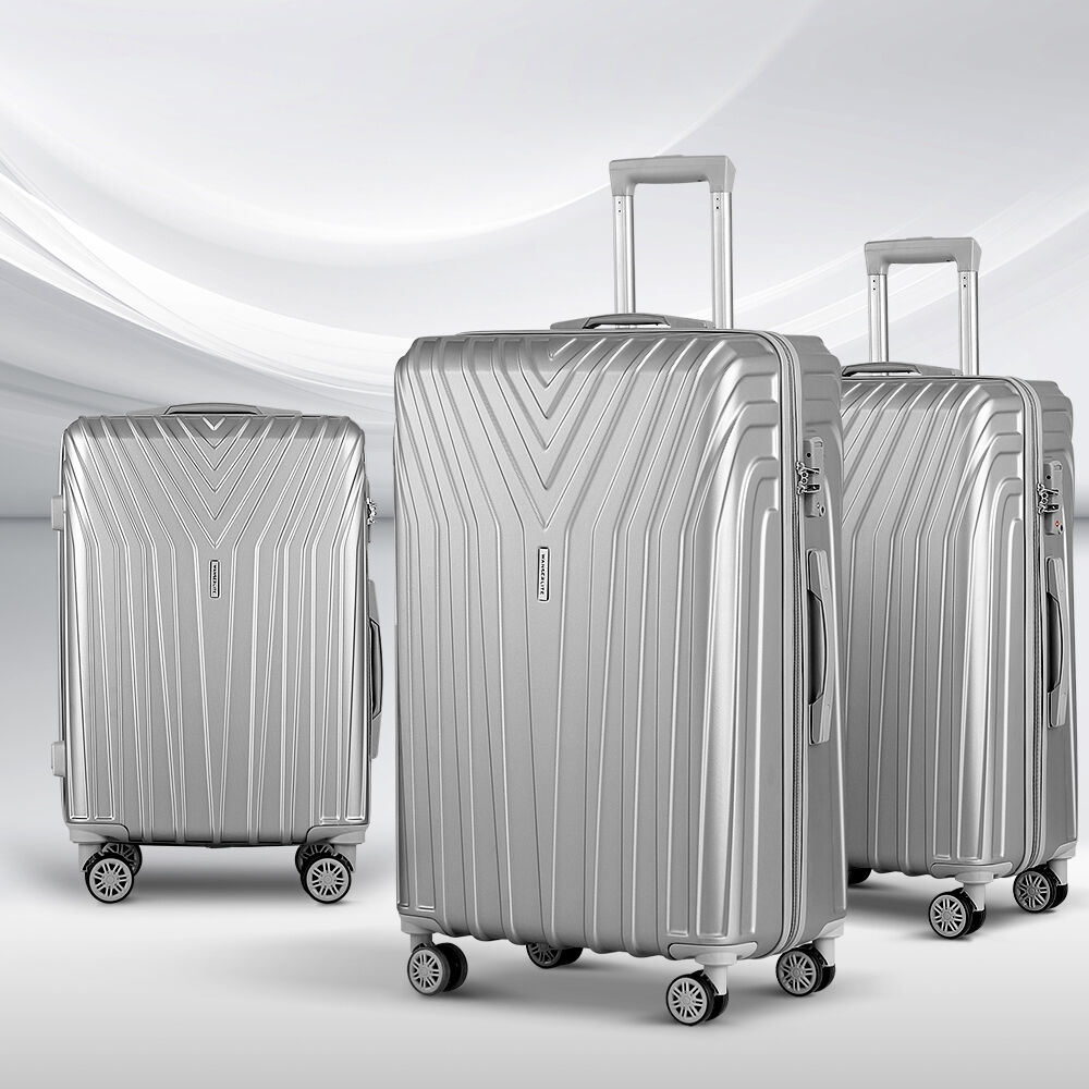3pc Luggage 20'' 24'' 28'' Trolley Suitcase Sets Travel TSA Hard Case Lightweight Price