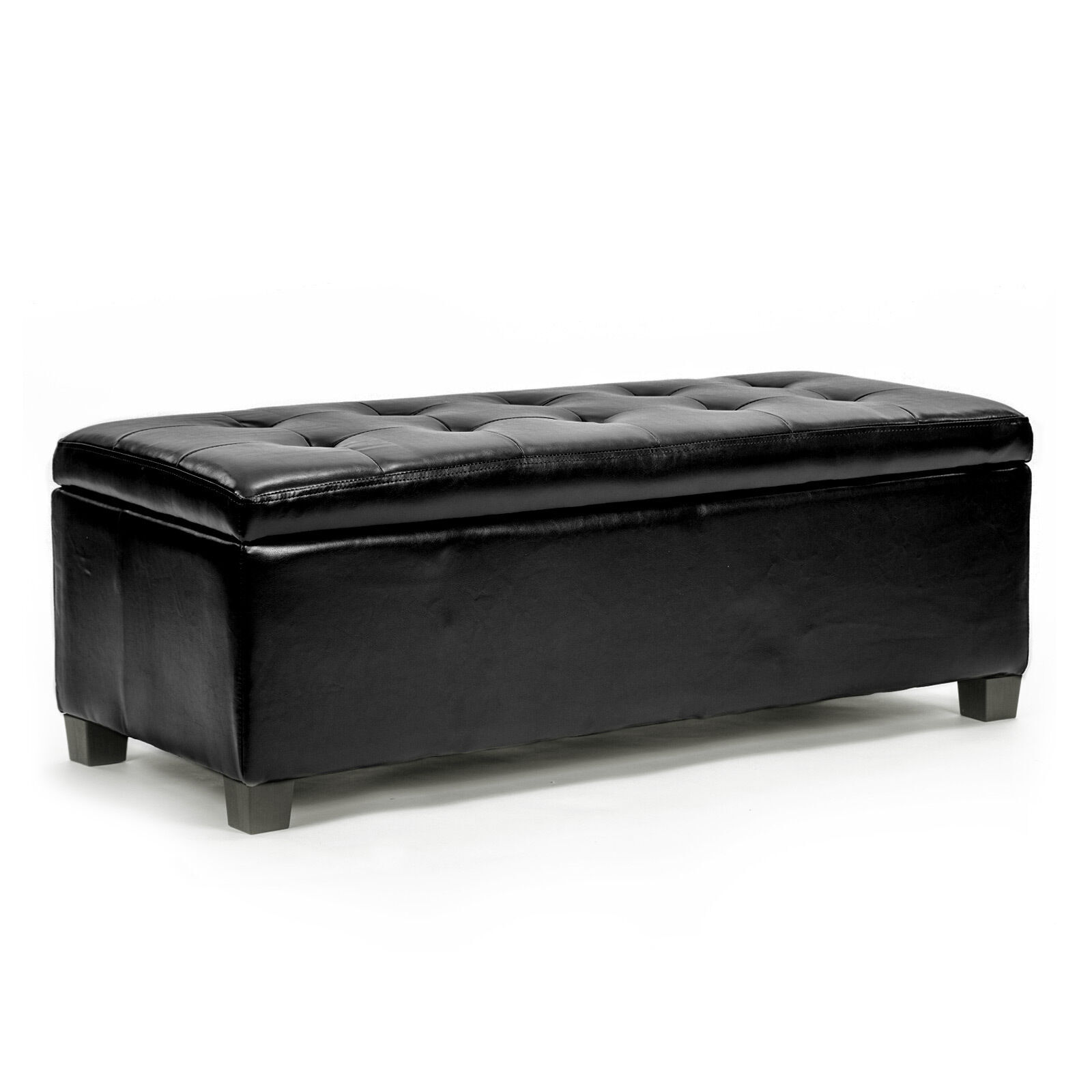 Storage Ottoman Stool 102cm Fabric DARK BLUE Price