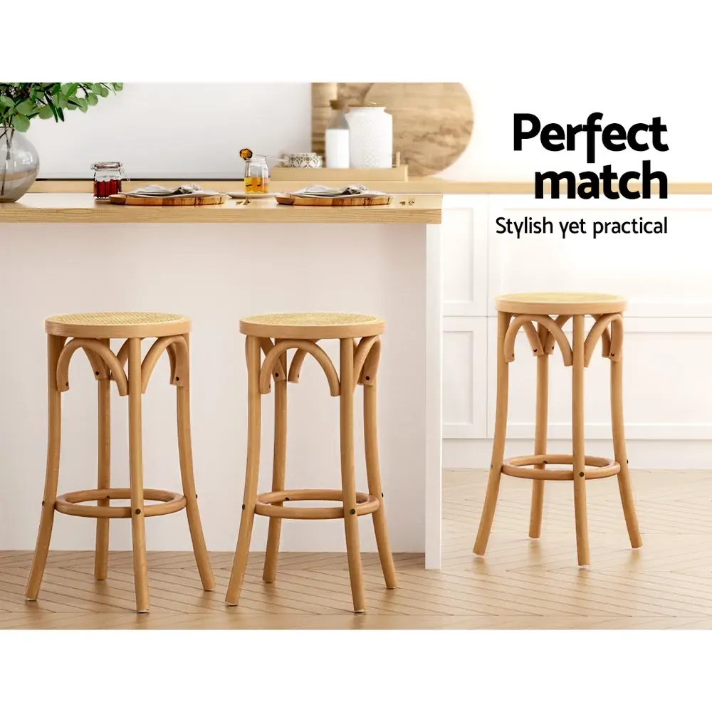 Bar Stools Wooden Stool Counter Chair Kitchen Barstools Rattan Seat. Price