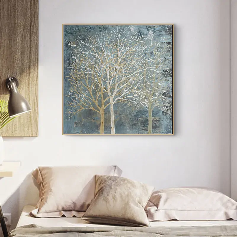 Forest In The Twilight Trees Gold Frame Canvas Wall Art Price