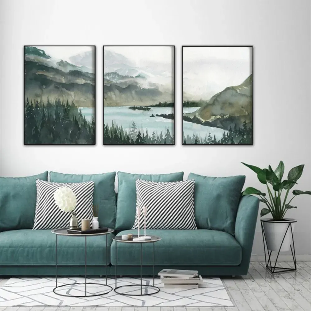 Landscape 3 Sets Black Frame Canvas Wall Art Price