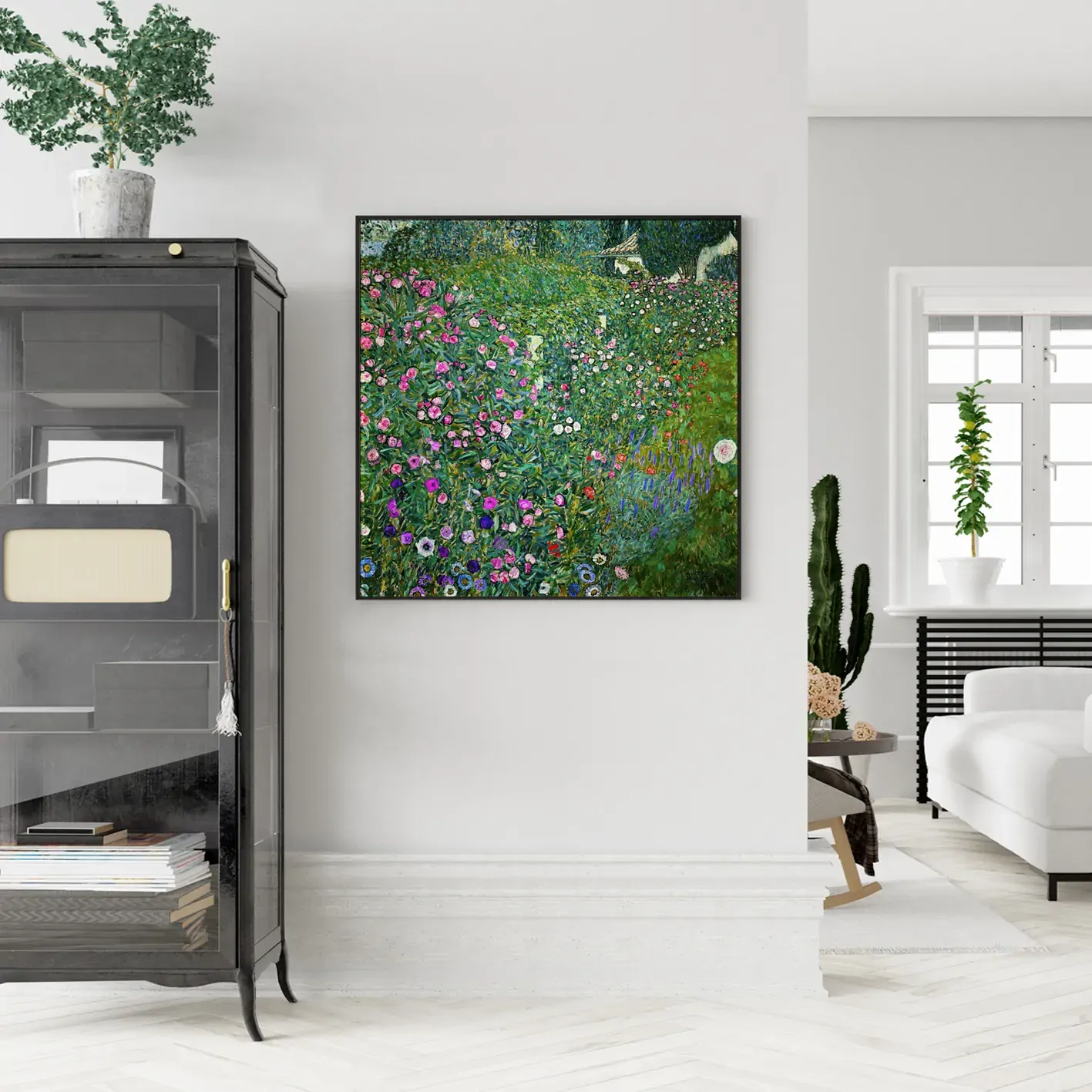Italian garden by Gustav Klimt Black Frame Canvas Wall Art Price