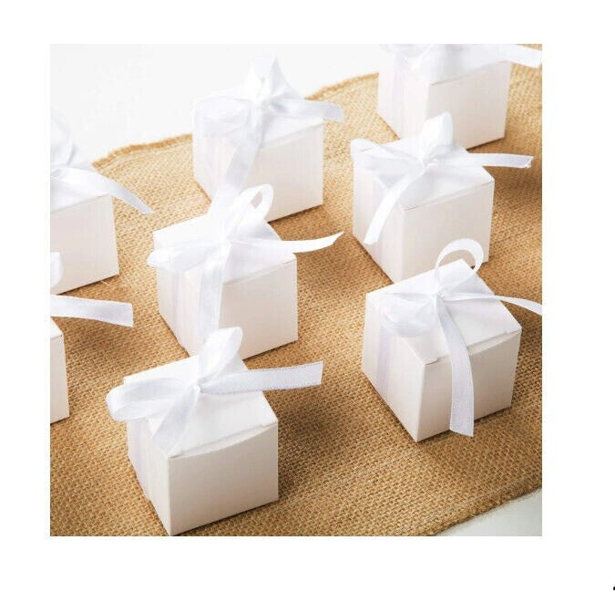 10 Pack of White 5cm Square Cube Card Gift Box - Folding Packaging Small rectangle/square Boxes for Wedding Jewelry Gift Party Favor Model Candy Choco Price