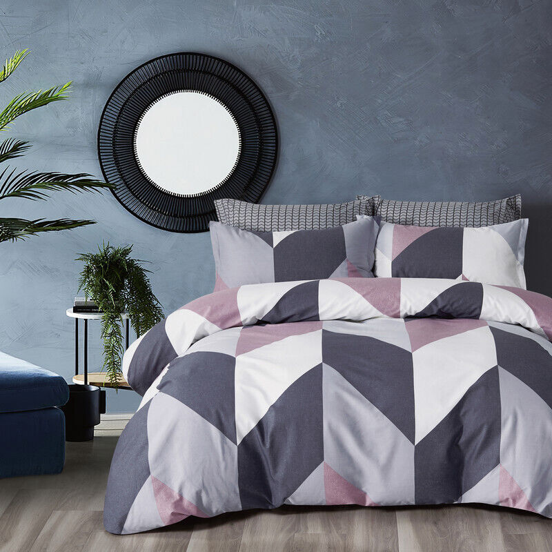 Dylan 100% cotton reversible quilt cover set Price