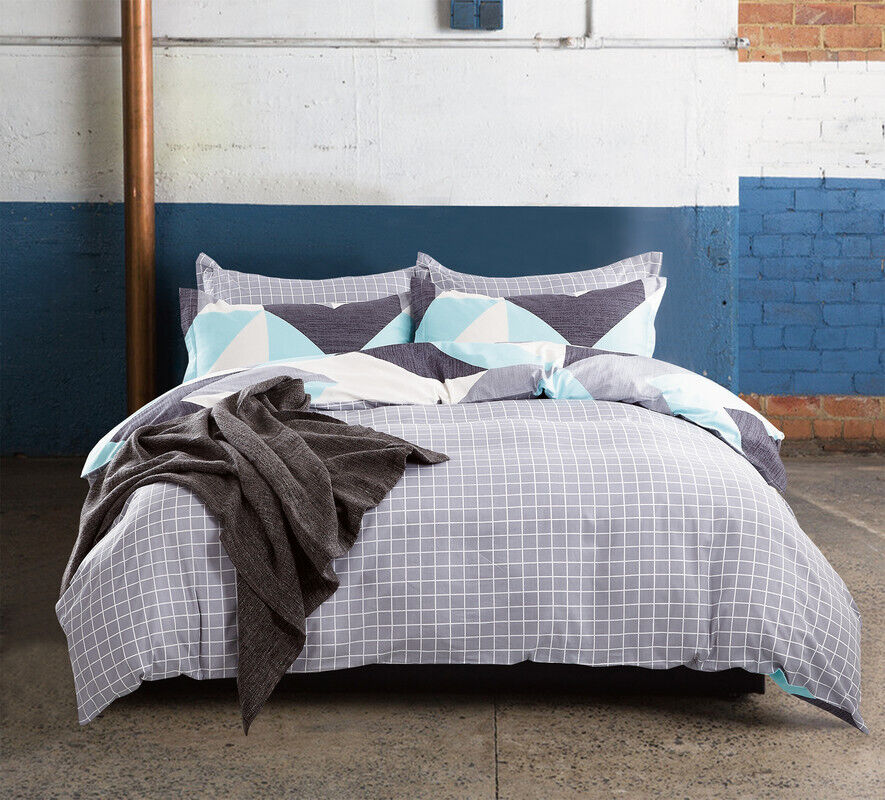 Modern City 100% cotton reversible quilt cover set Price