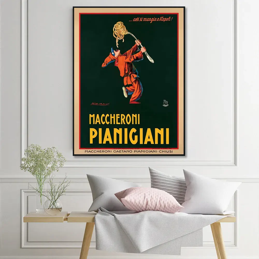 Maccheroni Pianiciani Black Frame Canvas Wall Art Price