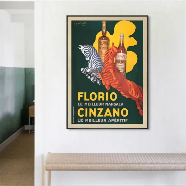 Florio Cinzano Black Frame Canvas Wall Art Price