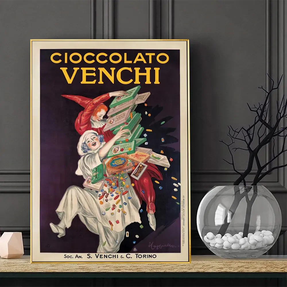 Cioccolato Venchi Vintage Gold Frame Canvas Wall Art Price
