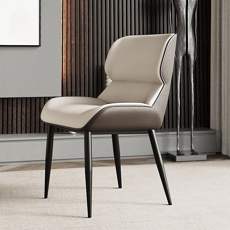 Italian Minimal List Dining Chairs PU Retro Chair Cafe Kitchen Modern Metal Legs x2 Price