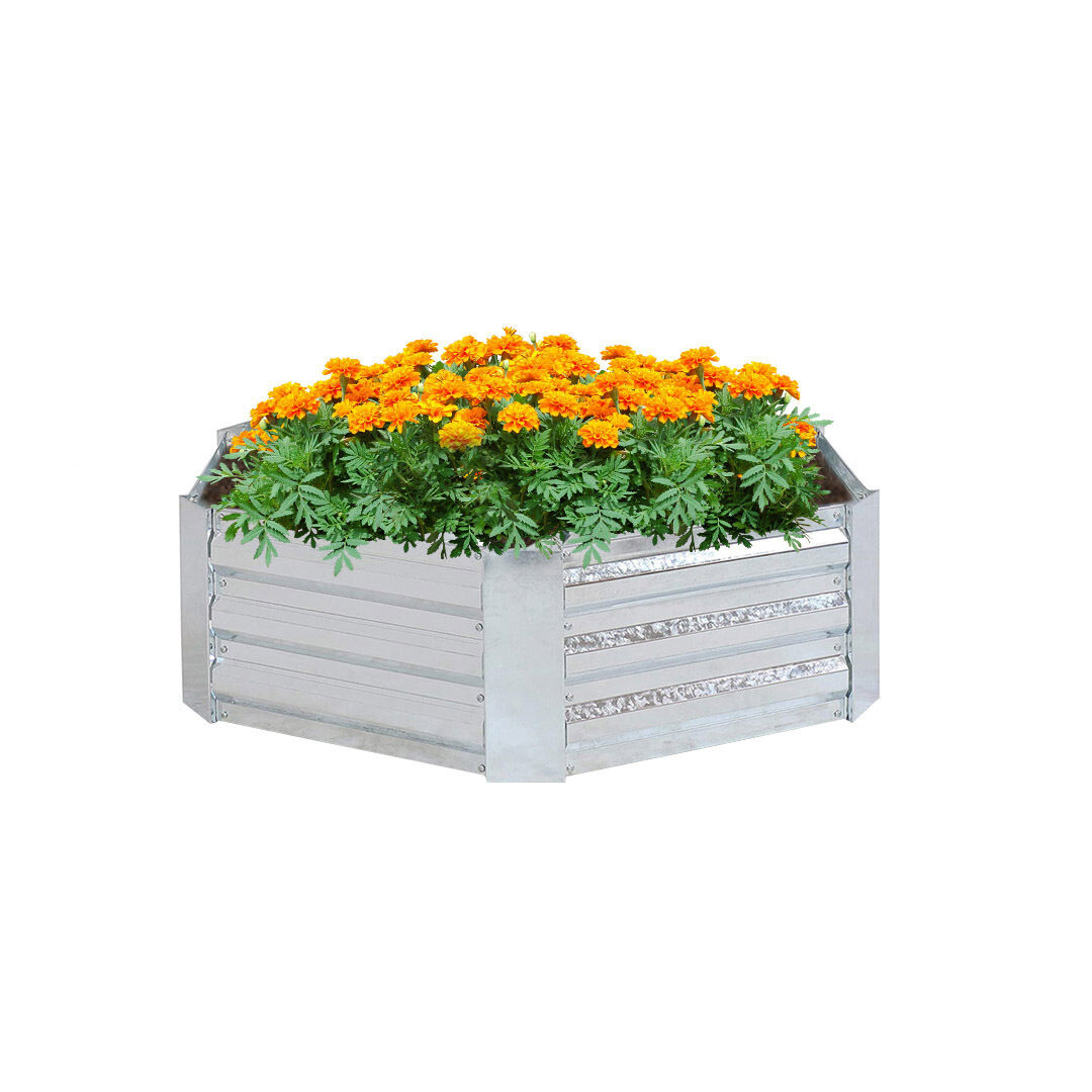 60cm Hexagon Shape Galvanised Raised Garden Bed Vegetable Herb Flower Outdoor Planter Box Price