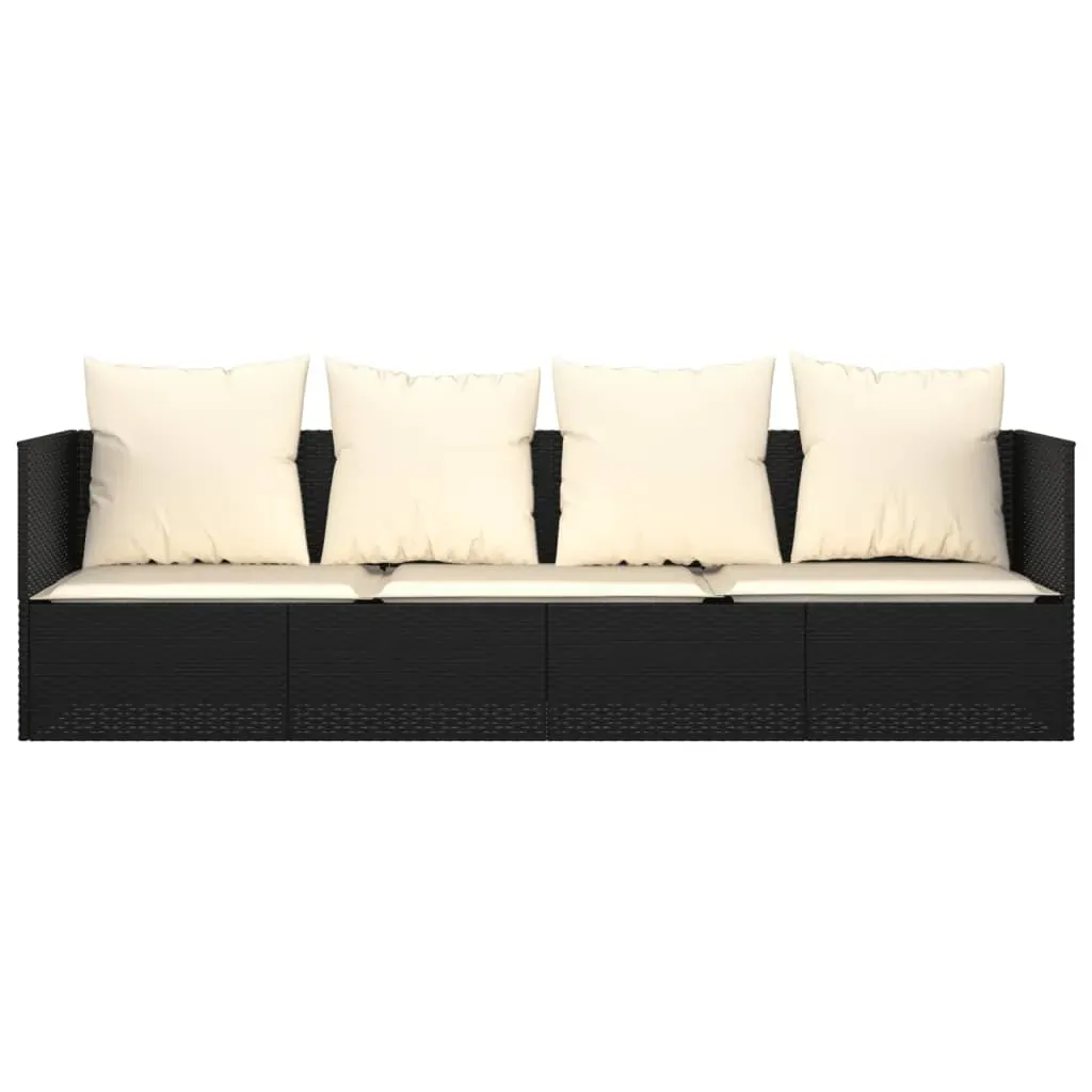 Outdoor Lounge Bed with Cushions Poly Rattan Price