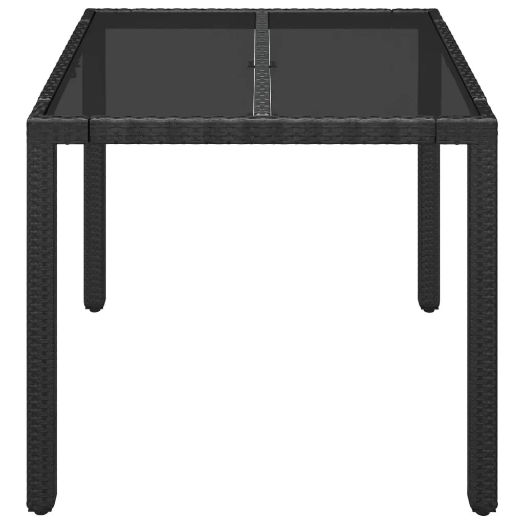 Garden Table with Glass Top Poly Rattan Price