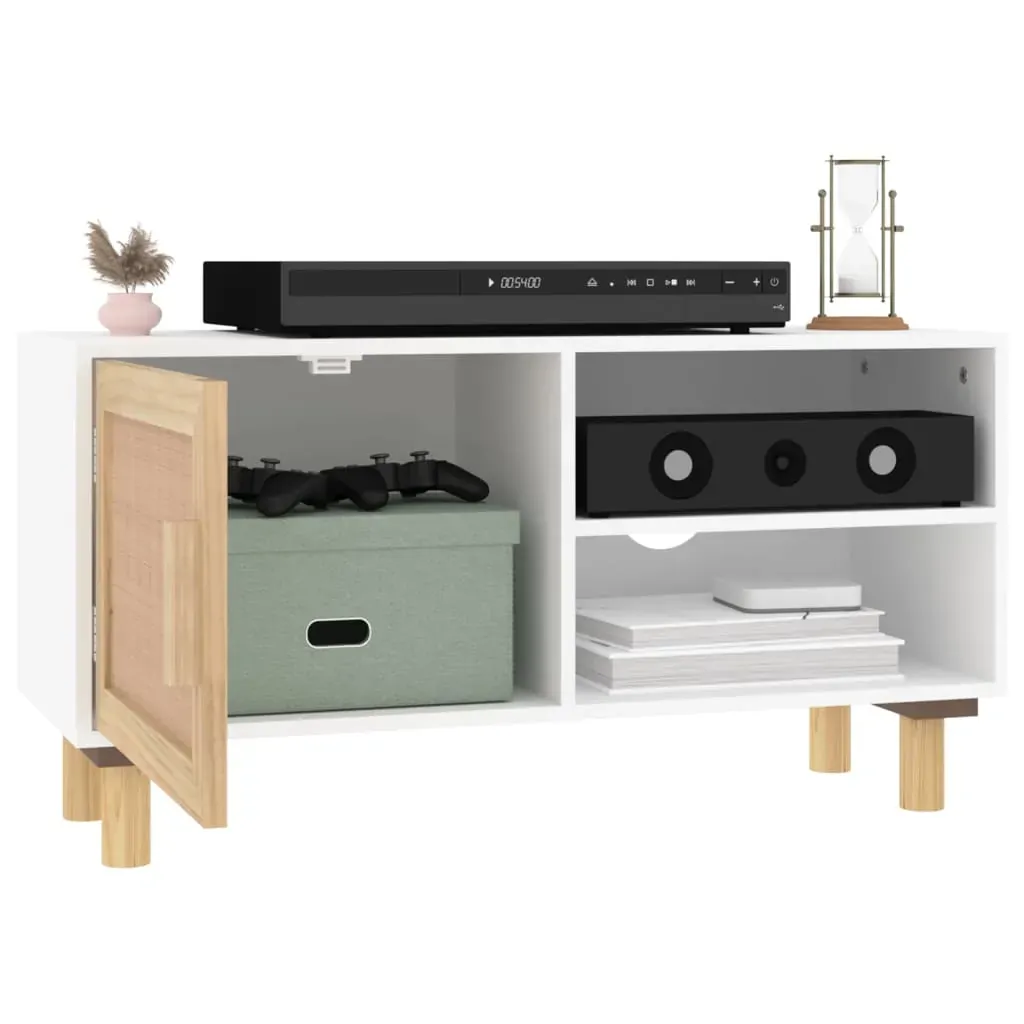 Fernhill TV Cabinet 80x30x40 cm Solid Wood Pine and Natural Rattan Price