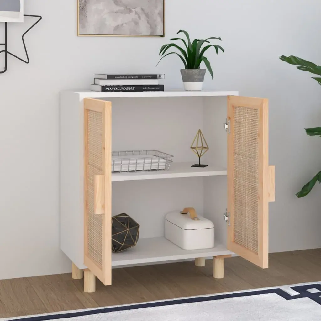 Sideboard 60x30x70 cm Solid Wood Pine and Natural Rattan Price