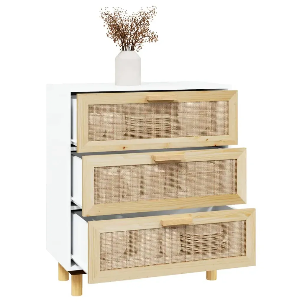 Sideboard 60x30x70 cm Solid Wood Pine and Natural Rattan Price